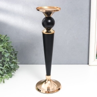 Подсвечник металл на 1 свечу "Давид" чёрный с золотом 33,3х11,5х11,5 см Подсвечник металл на 1 свечу "Давид" чёрный с золотом 33,3х11,5х11,5 см