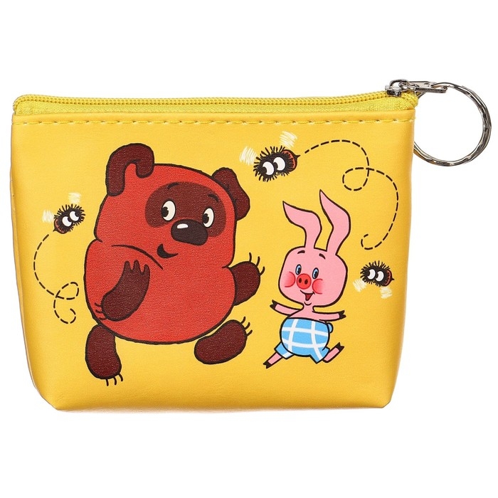 Кошелек-сумочка, кожзам на молнии, 11,5 х 2,5 х 8 см, Винни-Пух