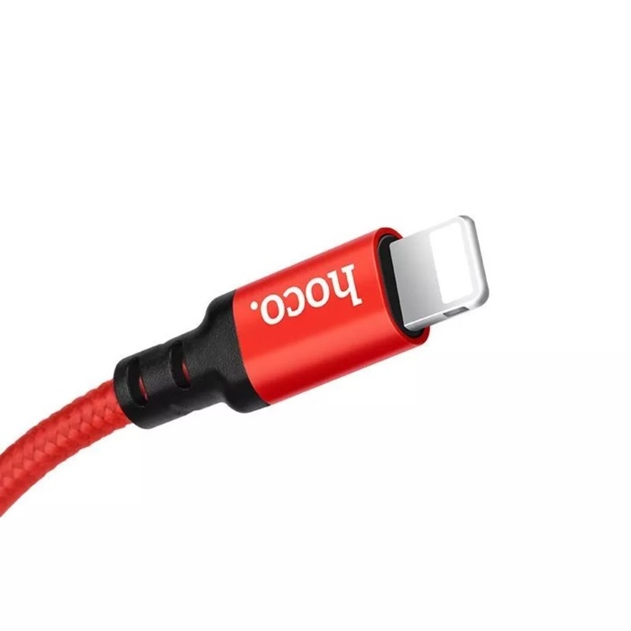 Кабель Hoco X14, Lightning - USB, 2 А, 2 м, быстрая зарядка, оплётка нейлон, красный Кабель Hoco X14, Lightning - USB, 2 А, 2 м, быстрая зарядка, оплётка нейлон, красный
