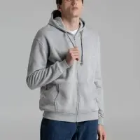 Толстовка на молнии с капюшоном Unit Siverga Heavy серый меланж, размер XS