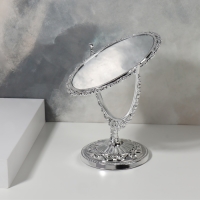 Зеркало настольное «Овал», двустороннее, с увеличением, зеркальная поверхность 9 × 12 см, цвет серебристый Зеркало настольное «Овал», двустороннее, с увеличением, зеркальная поверхность 9 × 12 см, цвет серебристый