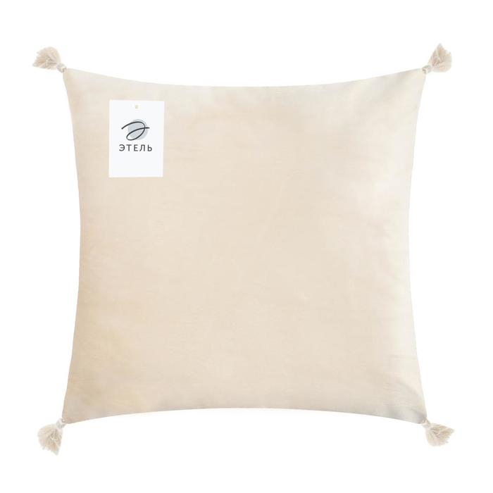 Наволочка декоративная с кисточками Этель цвет молочный, 45х45 см, полиэстер, велюр Наволочка декоративная с кисточками Этель цвет молочный, 45х45 см, полиэстер, велюр