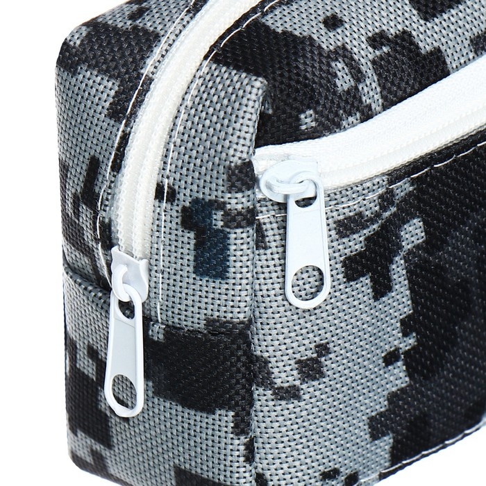 Пенал школьный на молнии Calligrata Пенал школьный на молнии Calligrata "Миллитари", 2 отделения, серый