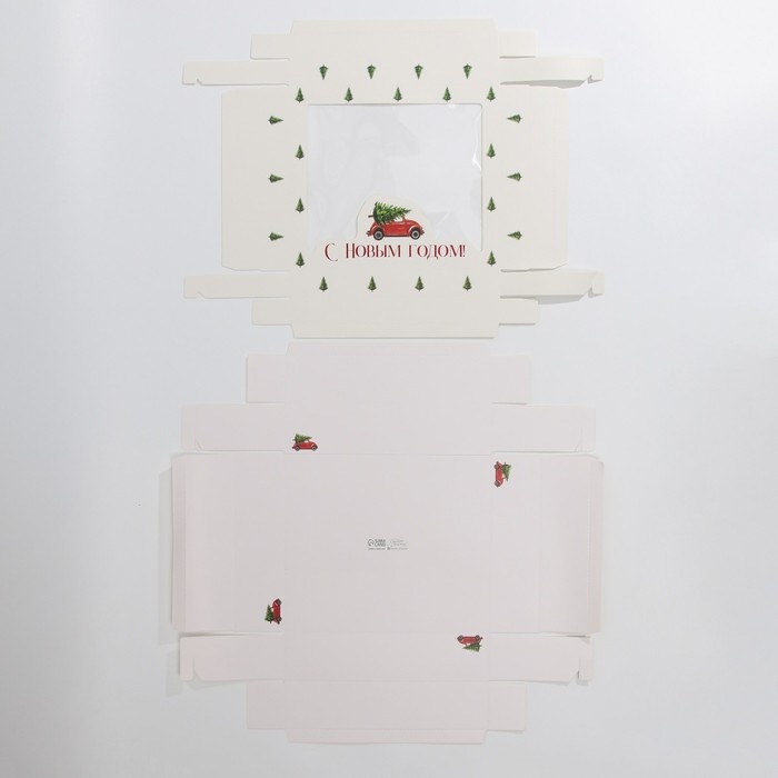 Коробка подарочная новогодняя складная &laquo;Машина&raquo;, 23.5 х 20.5 х 5.5 см, Новый год