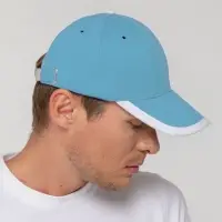 Бейсболка Honor, голубая с белым кантом Бейсболка Honor, голубая с белым кантом