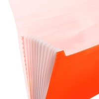 Папка картотека А4, Calligrata "Неон", 13 отделений, пластиковая, 700 мкм, оранжевая, резинка в цвет