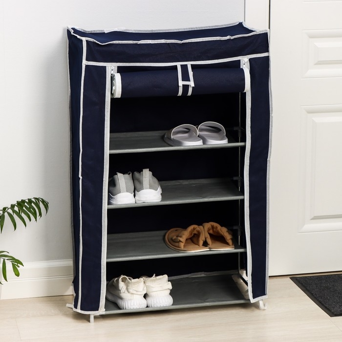 Обувница, 5 ярусов, 57&times;28&times;90 см, цвет синий