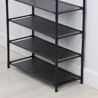 Вешалка - стойка напольная для одежды LaDо́m, полки для обуви, 4 яруса, 60&times;26&times;155 см, цвет чёрный