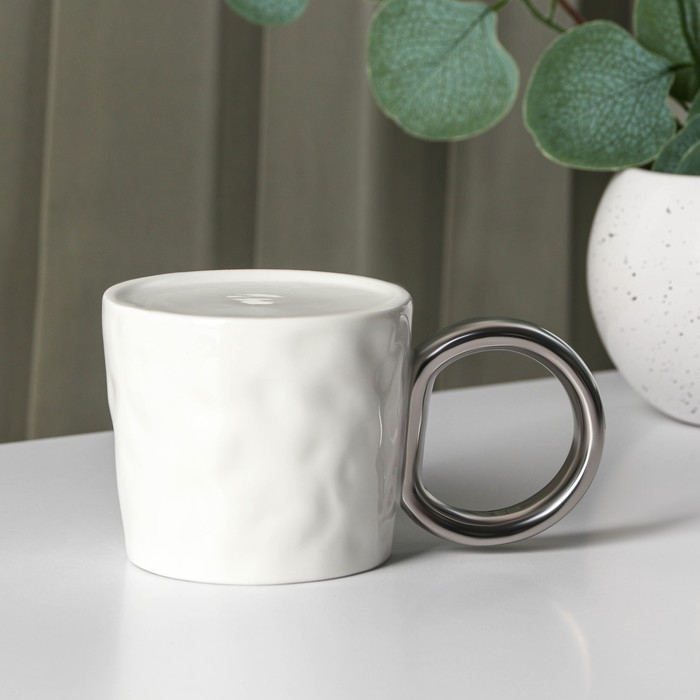 Кружка керамическая с ложкой &laquo;Стильный мишка&raquo;, 320 мл, цвет белый