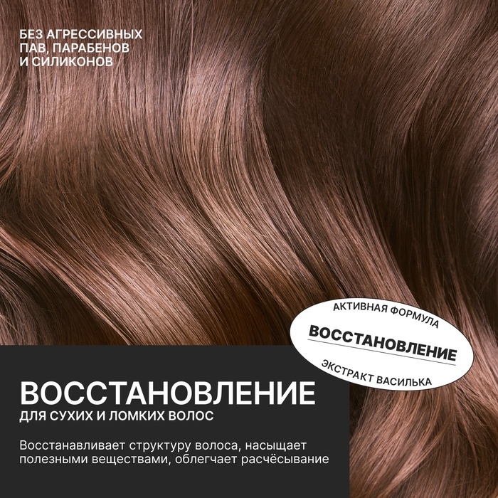 Шампунь для волос с белой глиной и экстрактом василька, восстановление, 300 мл, ECO LAB by URAL LAB