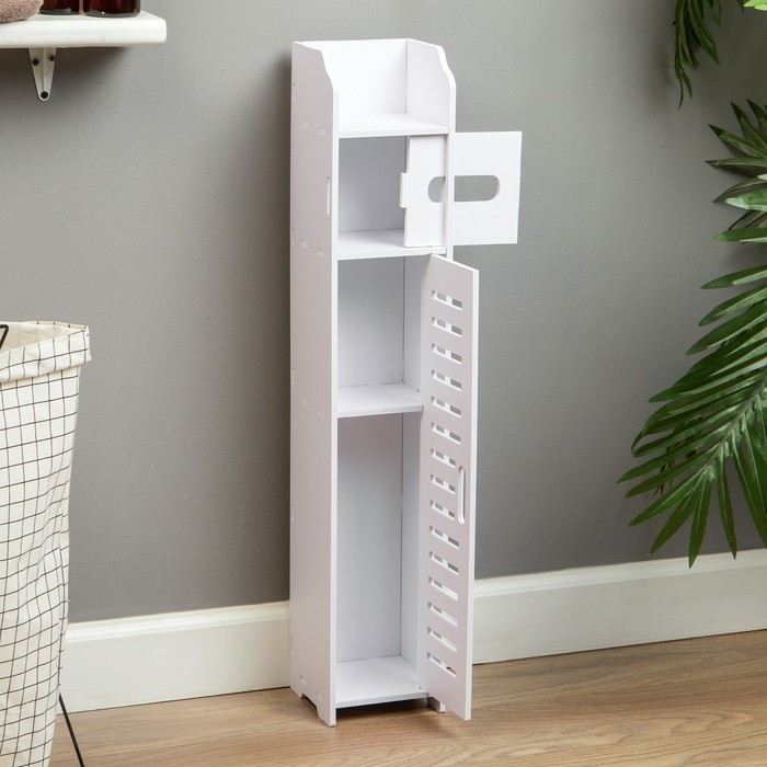 Пенал для ванной комнаты, напольный, 15 х 15 х 80 см, пластик