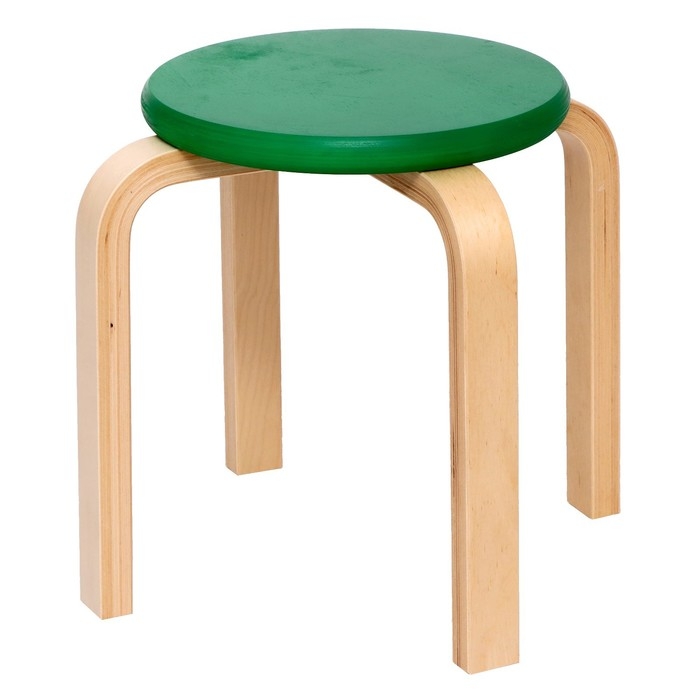 Табурет &laquo;Ромашка&raquo;, цвет зеленый, прозрачный лак, 2 группа роста
