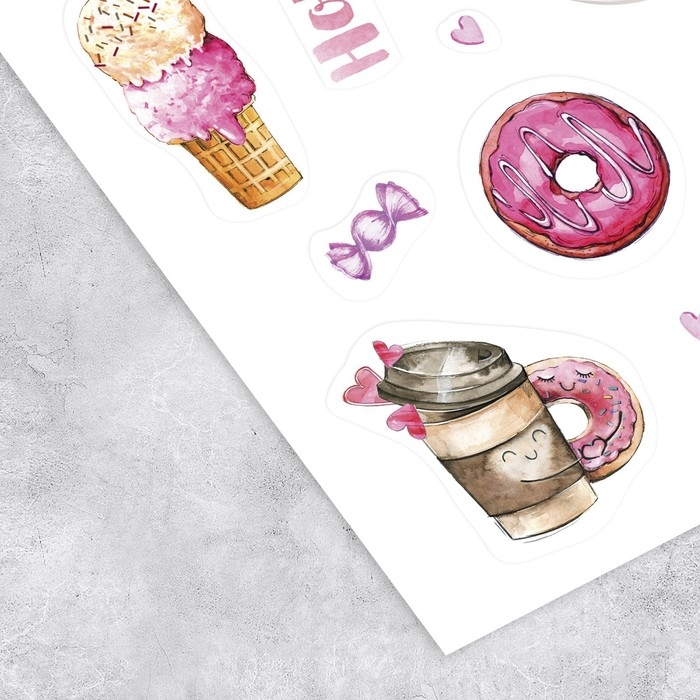 Наклейки детские в стикербуке &laquo;Сладкий&raquo;, 8 листов, 14 х 21 см