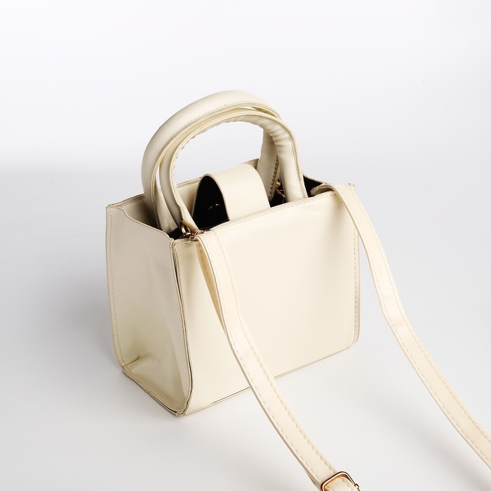 Сумка женская тоут на молнии, цвет молочный Сумка женская тоут на молнии, цвет молочный