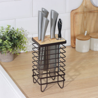 Подставка для ножей Доляна «Лофт», 13×10,5×23 см, цвет коричневый Подставка для ножей Доляна «Лофт», 13×10,5×23 см, цвет коричневый