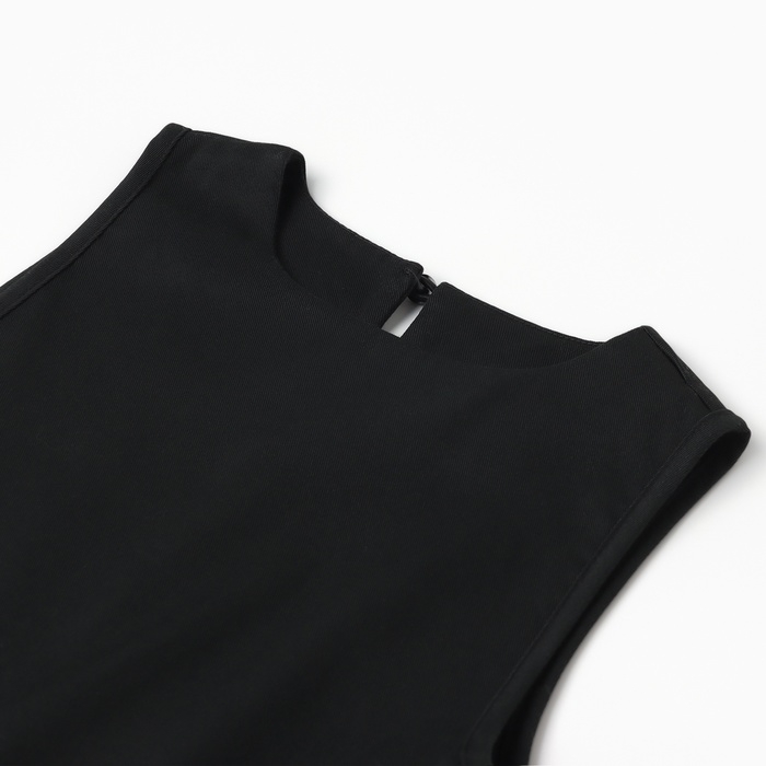 Школьный сарафан для девочки, цвет чёрный, рост 158 см