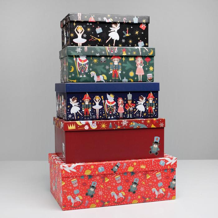 Набор подарочных коробок 5 в 1 &laquo;Щелкунчик&raquo;, 32,5 х 20 х 12,5 - 22 х 14 х 8,5 см, Новый год