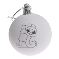 Новогодняя кружка под раскраску с ёлочным шаром &laquo;Новый год! Змеи со снеговиками&raquo;, 300 мл, набор для творчества, символ года 2025