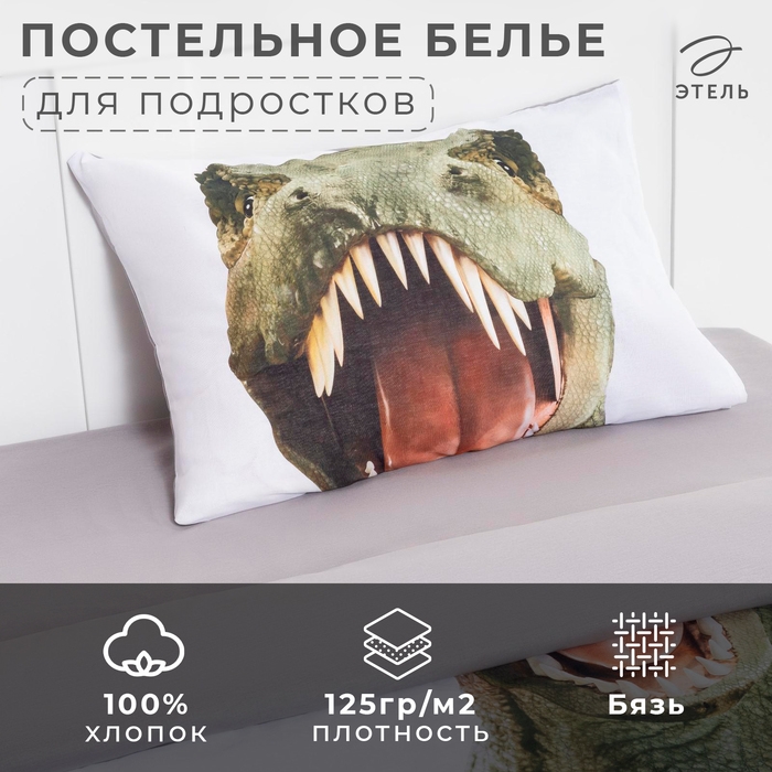 Постельное белье "Этель" 1,5 сп Green Dino 143х215 см, 150х214 см, 50х70 см -1 шт