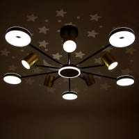 Люстра "Артеко" 10хLED 190Вт 3000-6000К серо-золотой 104х104х31 см BayerLux Люстра "Артеко" 10хLED 190Вт 3000-6000К серо-золотой 104х104х31 см BayerLux