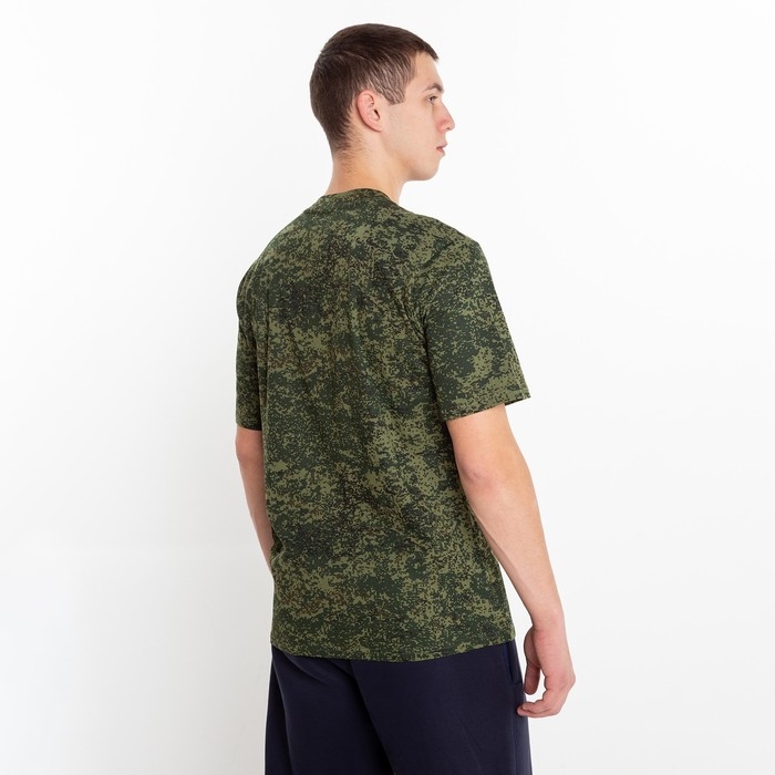 Футболка мужская, цвет камуфляж зелёный, размер 56