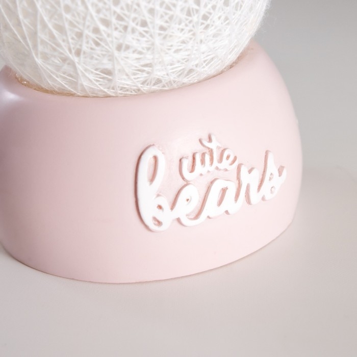 Ночник "Мишка" LED от батареек розовый 6х6х10 см RISALUX