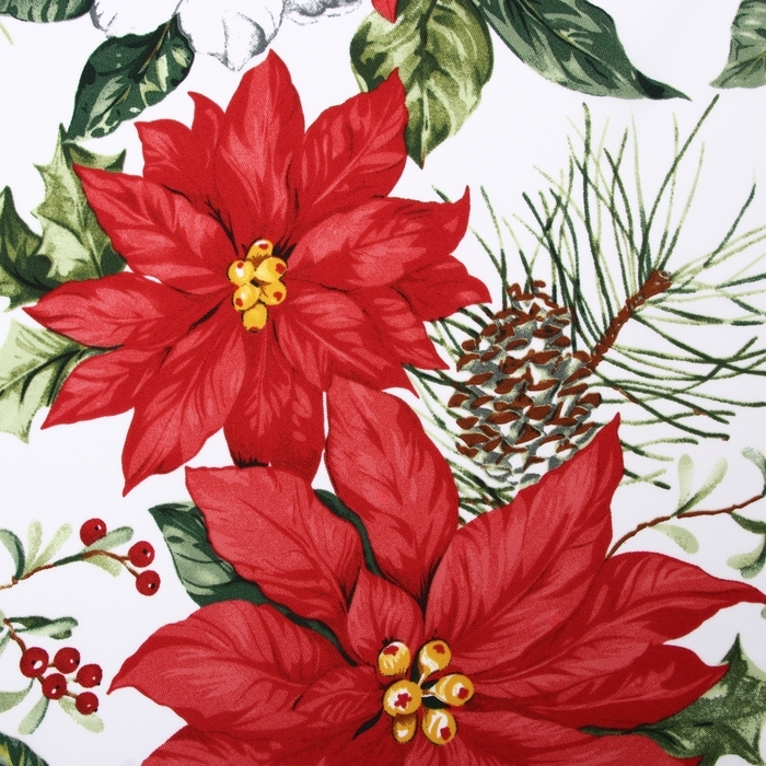 Скатерть Доляна "Рождественские цветы" d145см, 100% п/э, 140гр/м2