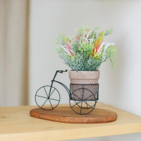 Подставка для цветов Доляна &laquo;Велосипед&raquo;, d=8 см, 18&times;10&times;13 см, цвет чёрный