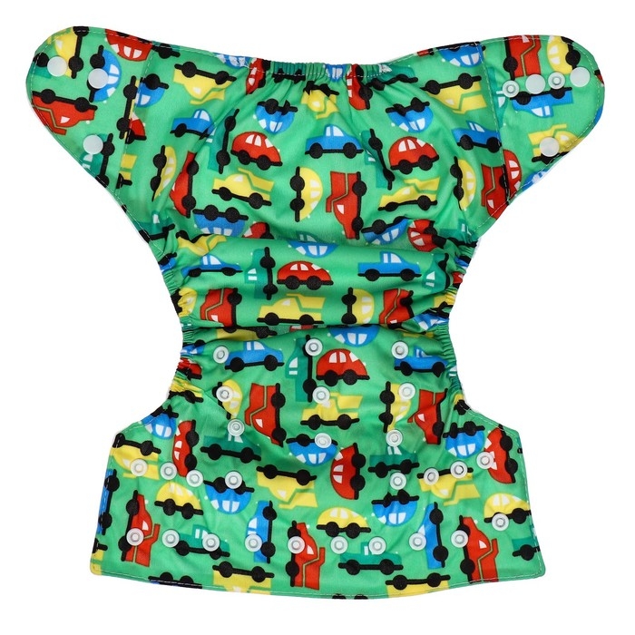 Трусики-подгузник, многоразовый &laquo;Машинки&raquo;, цвет зеленый, Крошка Я