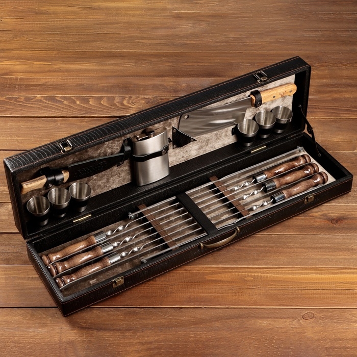 Набор с шампурами подарочный Набор с шампурами подарочный "Элит-X" в коробке из эко-кожи №7