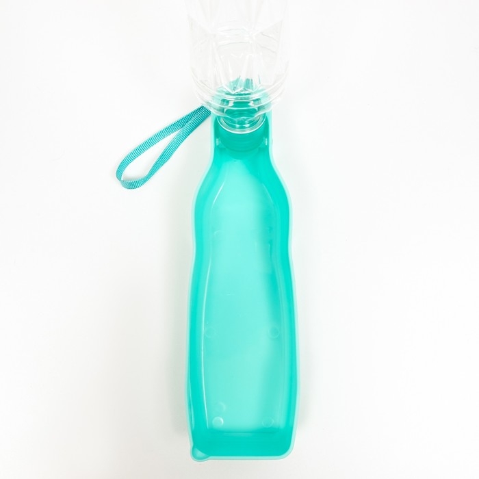 Автопоилка прогулочная с фигурной бутылочкой, 450 мл, бирюзовая Автопоилка прогулочная с фигурной бутылочкой, 450 мл, бирюзовая