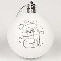 Ёлочные шары под раскраску на новый год &laquo;Волшебный подарок&raquo;&lrm;, 2 шт, новогодний набор для творчества