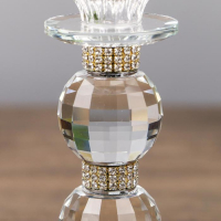 Подсвечник стекло на 1 свечу "Ожерелье" стразы 18,5х7х7 см Подсвечник стекло на 1 свечу "Ожерелье" стразы 18,5х7х7 см