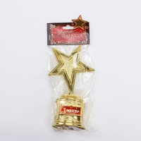 Кубок наградная фигура: звезда &laquo;1 место&raquo;, золото, пластик, 16 х 6 см.