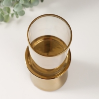 Подсвечник керамика, стекло на 1 свечу "Гладь" d=8 см золото 10х10х29,5 см Подсвечник керамика, стекло на 1 свечу "Гладь" d=8 см золото 10х10х29,5 см