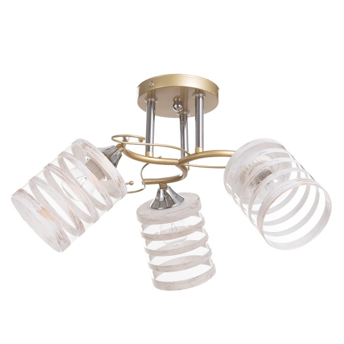 Люстра Люстра "Миа" 3х60Вт Е27 Золото, хром 46х46х28см