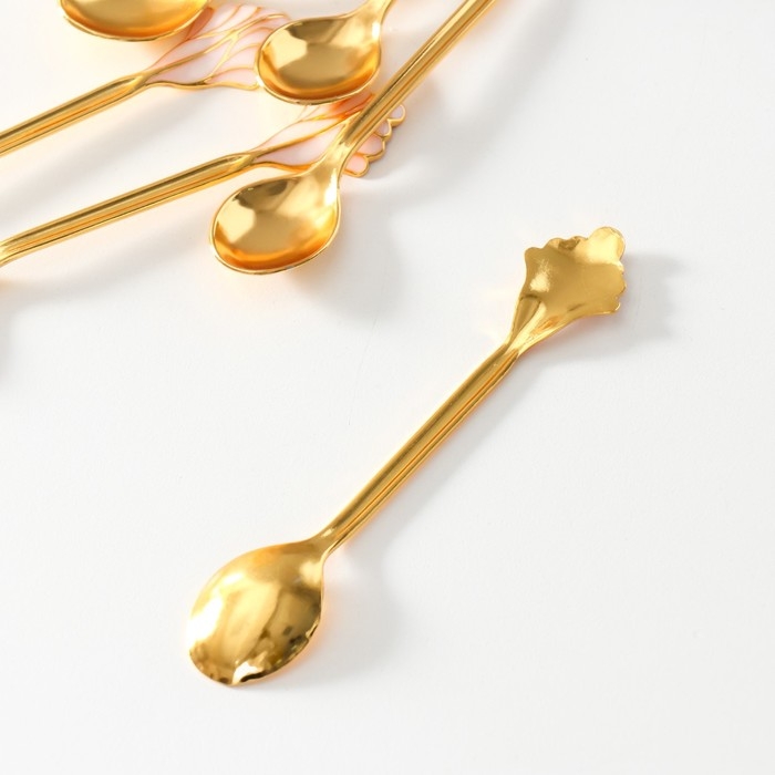 Набор из 6 шт сувенирных ложек в виде пера "Розовый лебедь со стразами" 5х8,5х15 см