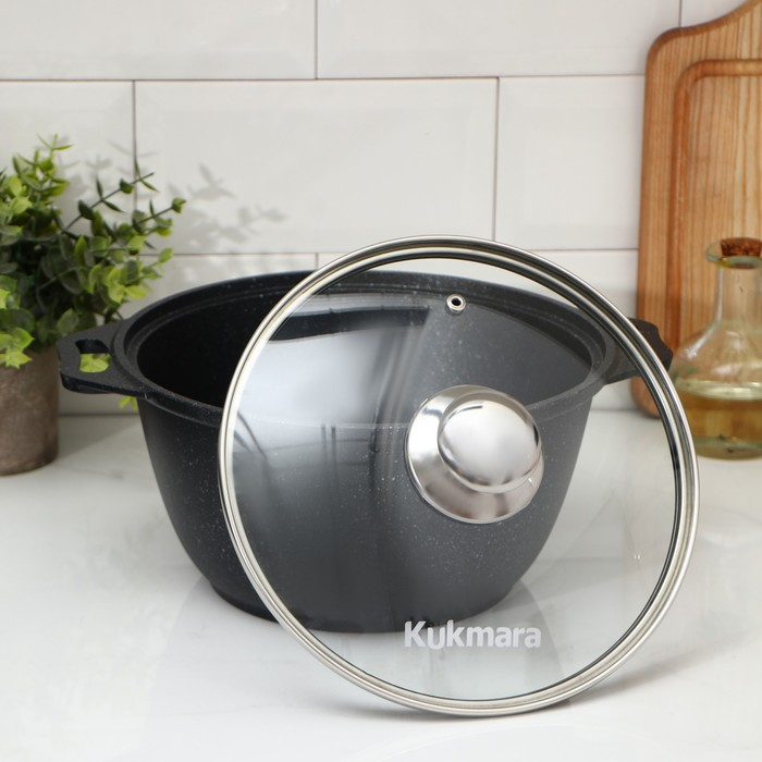 Кастрюля, 3 л, d=24 см, h=17 см, антипригарное покрытие, цвет тёмный мрамор Кастрюля, 3 л, d=24 см, h=17 см, антипригарное покрытие, цвет тёмный мрамор