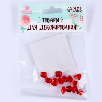 Камешки декоративные для творчества, набор 15 шт., цвет красный, камни &mdash; от 6 до 14 мм