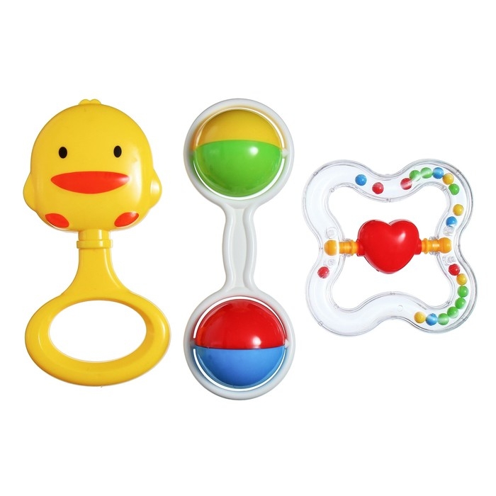 Набор погремушек «Счастливый малыш», 3 шт., Крошка Я Набор погремушек «Счастливый малыш», 3 шт., Крошка Я