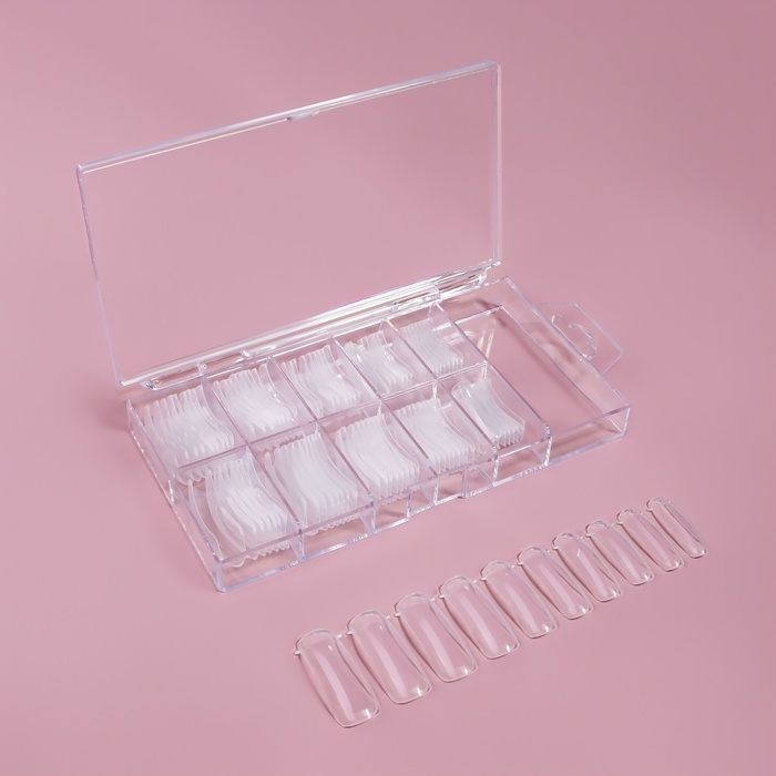 Верхние формы для наращивания в контейнере, 100 шт, цвет прозрачный Верхние формы для наращивания в контейнере, 100 шт, цвет прозрачный
