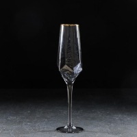 Бокал для шампанского стеклянный Magistro &laquo;Дарио&raquo;, 180 мл, 7&times;27,5 см, цвет графит