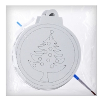 Ёлочное украшение под раскраску &laquo;Ель&raquo; 4 шт., кисть