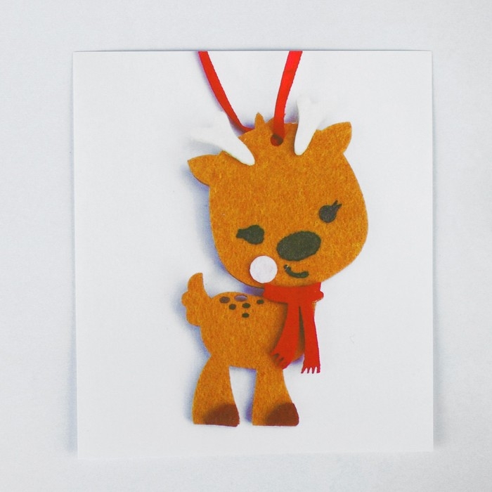 Набор для творчества - создай ёлочное украшение из фетра &laquo;Оленёнок в шарфике&raquo;