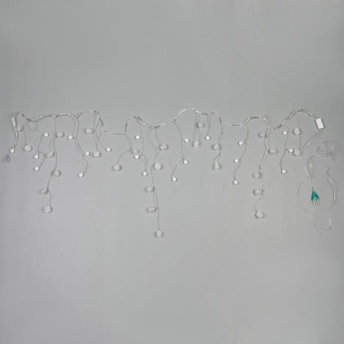 Гирлянда &laquo;Бахрома&raquo; 1.8 &times; 0.5 м с насадками &laquo;Шарики и ёжики&raquo;, IP20, прозрачная нить, 48 LED, свечение мульти (RG/RB), мигание, 220 В