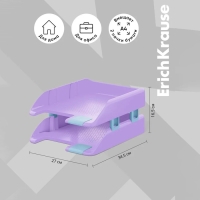 Набор лотков горизонтальных - трансформеров для бумаг ErichKrause Forte, Manga, с боковыми креплениями, 2 штуки, зеленый