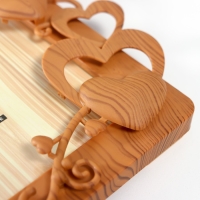 Фоторамка пластик под дерево 12х17 см "Сердечки" 17,7х21 см