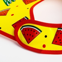 Нагрудник для кормления &laquo;Арбузики&raquo; непромокаемый на липучке, с карманом