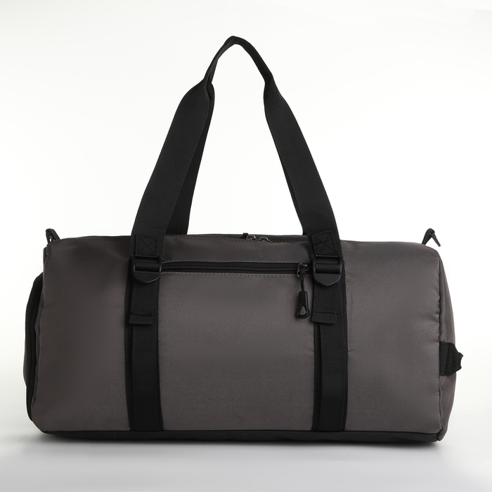 Сумка спортивная на молнии, отдел для обуви, 2 наружных кармана, длинный ремень, средний размер, цвет серый Сумка спортивная на молнии, отдел для обуви, 2 наружных кармана, длинный ремень, средний размер, цвет серый