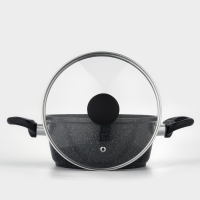 Кастрюля Доляна &laquo;Элит&raquo;, 2 л, 2 л, d=21,5 см, h=9,2 см, антипригарное покрытие, стеклянная крышка